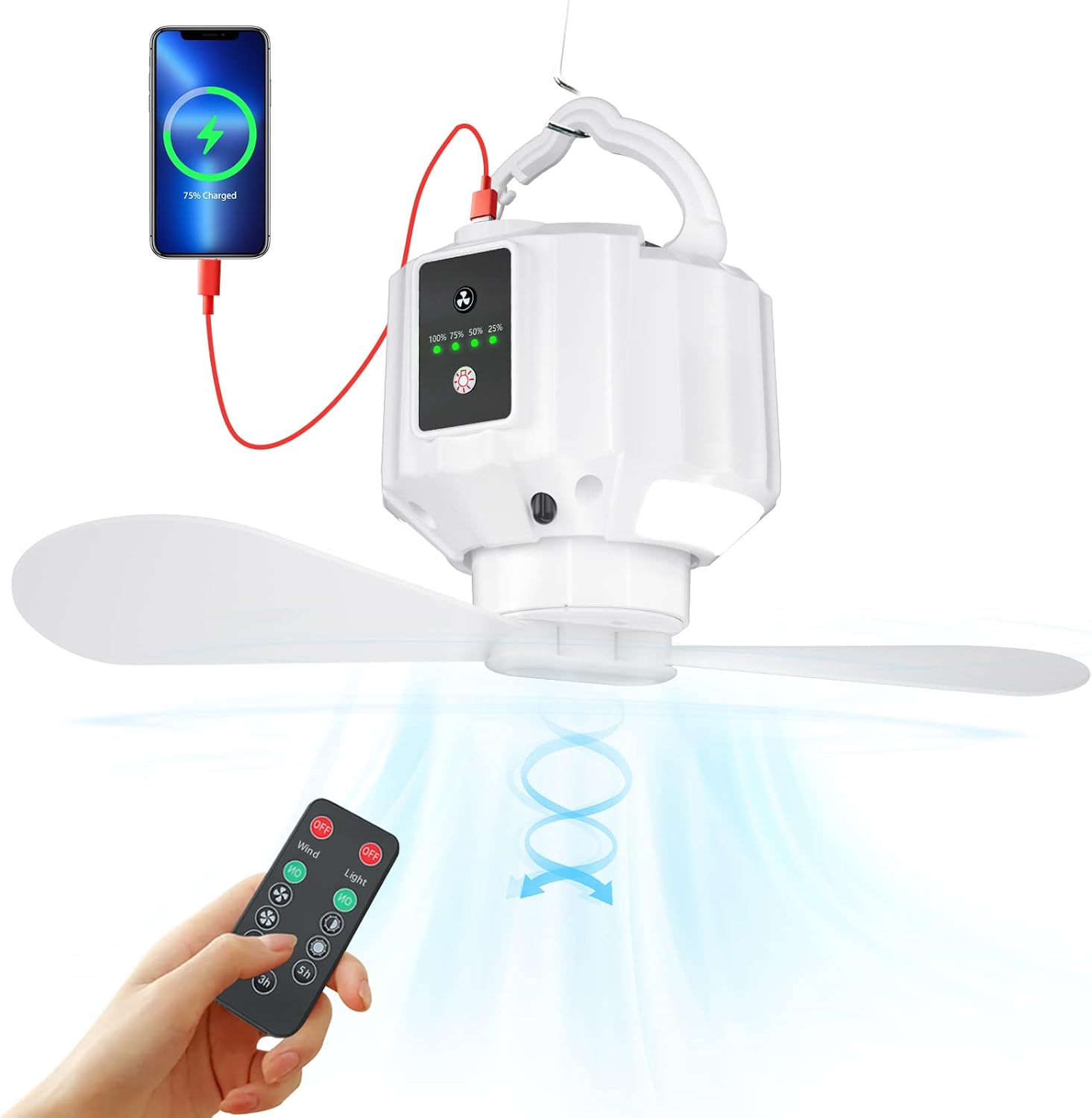 Ventilatore LED Camper: Fresco e Luce per 20 Ore