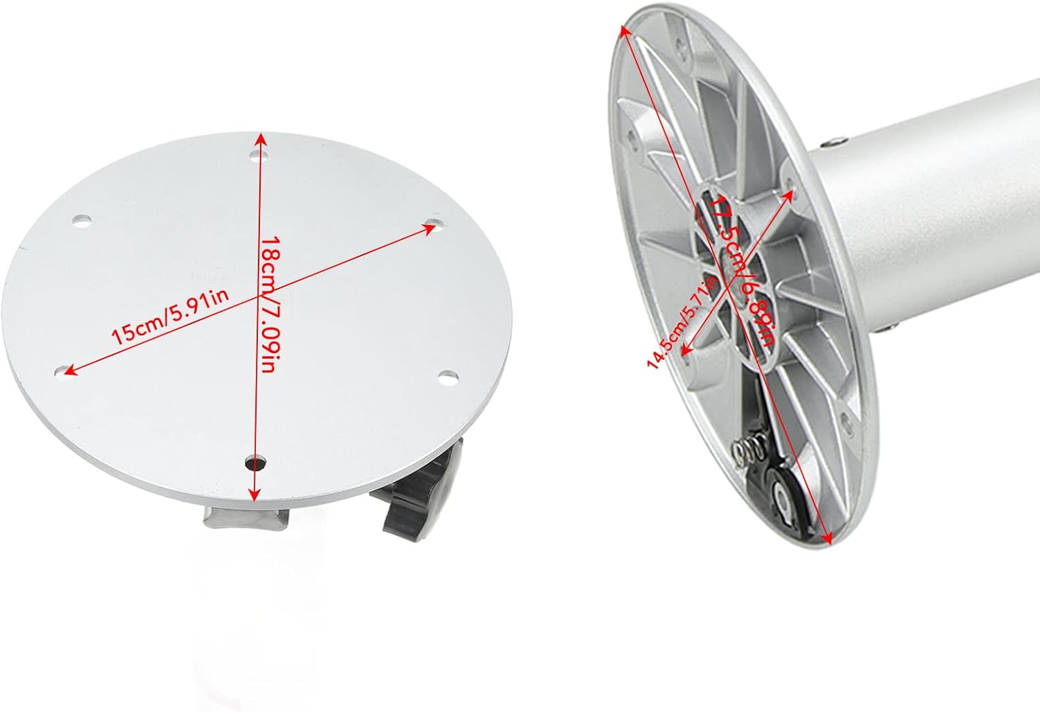 Piedistallo Regolabile Per Camper E Roulotte – Altezza 46-70 Cm, Alluminio E ABS, Per Tavoli Da Barca