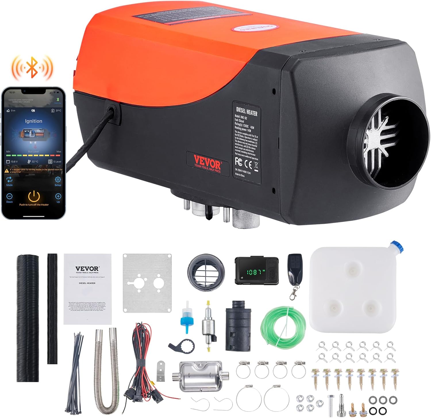 Riscaldatore Diesel Camper: Calore Bluetooth 5KW Outdoor